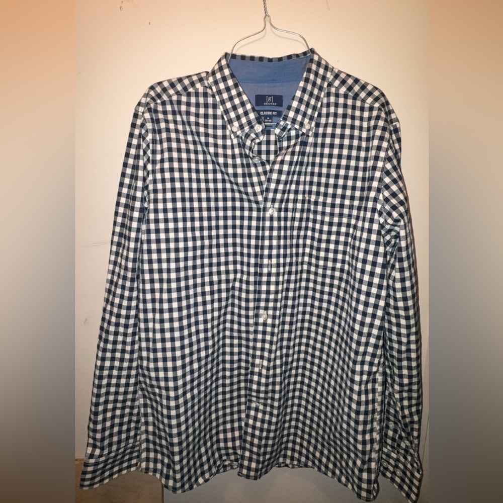 Navy blue button down